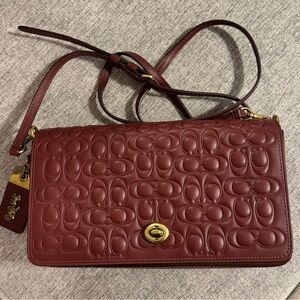 Coach Burgundy Embossed Signature 1941 Dinky